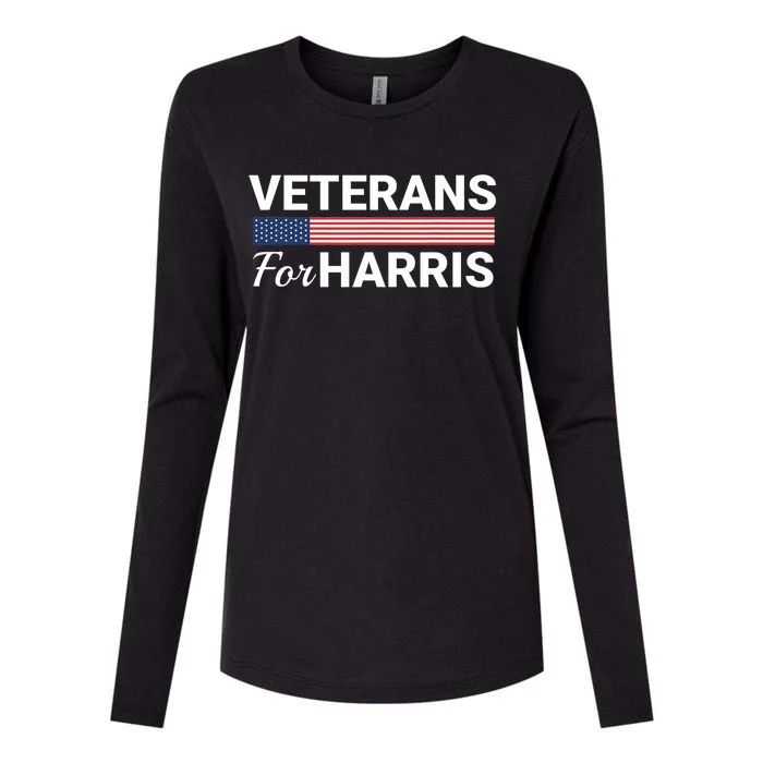 Veterans For Harris 2024 Military Vets Kamala Harris Womens Cotton Relaxed Long Sleeve T-Shirt