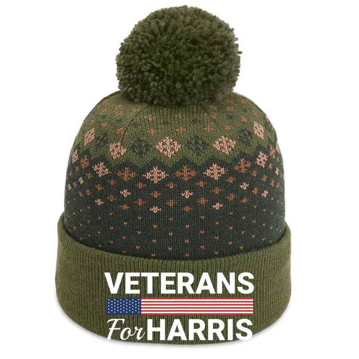 Veterans For Harris 2024 Military Vets Kamala Harris The Baniff Cuffed Pom Beanie