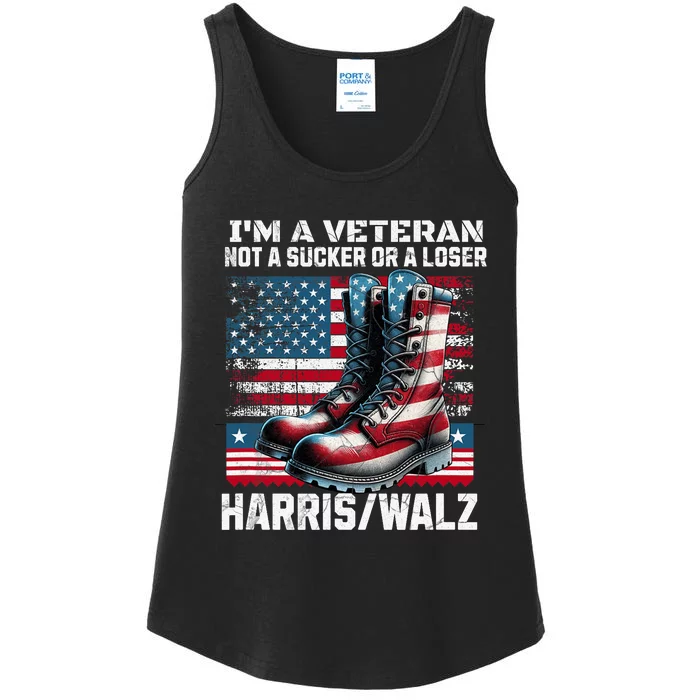 Veteran For Harris Walz For President 2024 Ladies Essential Tank