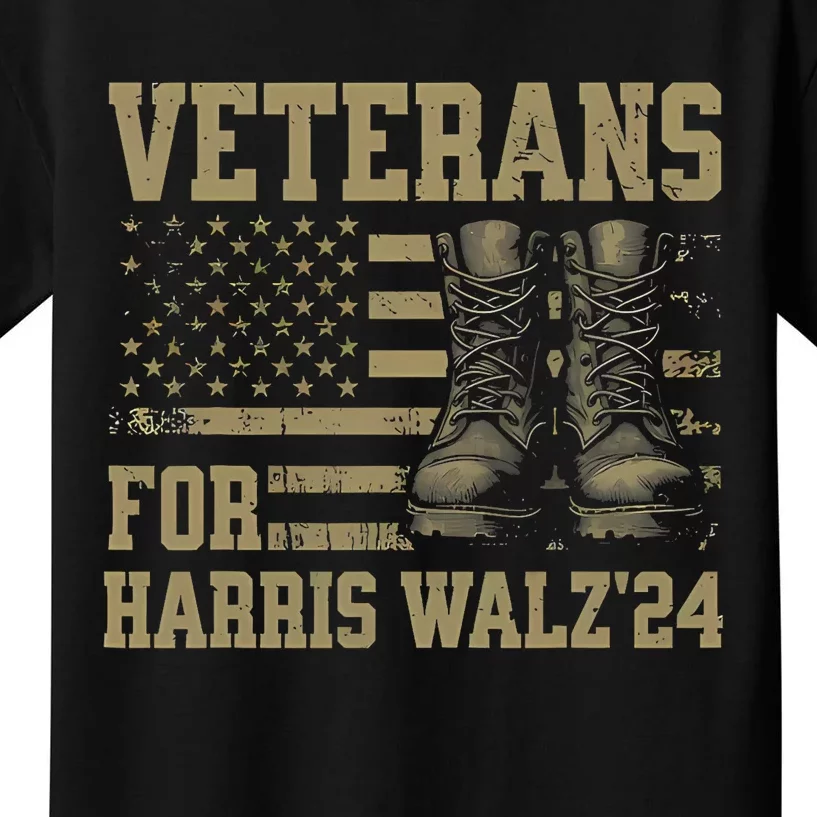 Veterans For Harris Walz Waltz 2024 Presidential Campaign Kids T-Shirt