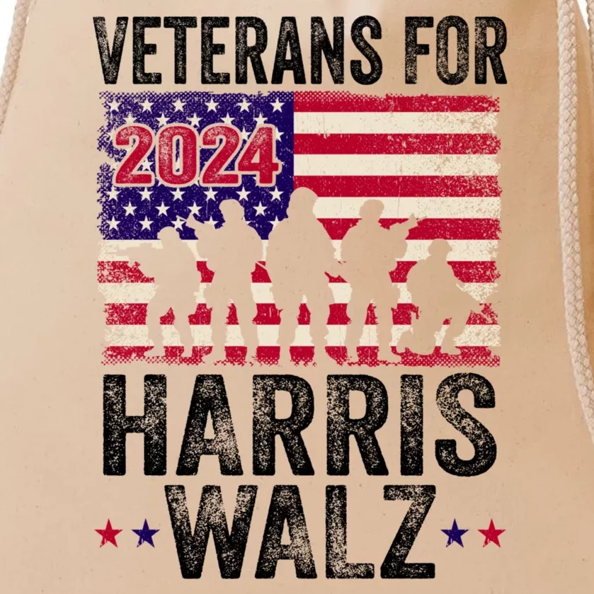 Veterans For Harris Waltz 2024 Comma La Kamala Usa Flag Drawstring Bag