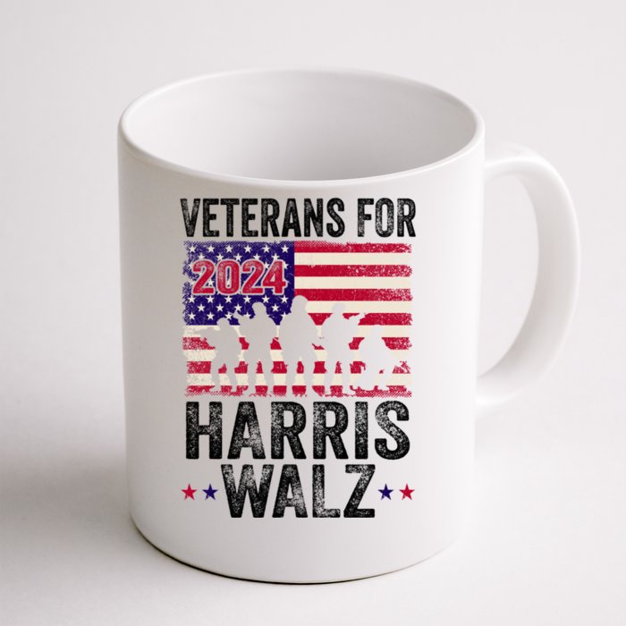 Veterans For Harris Waltz 2024 Comma La Kamala Usa Flag Front & Back Coffee Mug