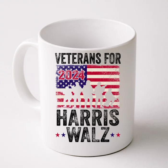 Veterans For Harris Waltz 2024 Comma La Kamala Usa Flag Front & Back Coffee Mug