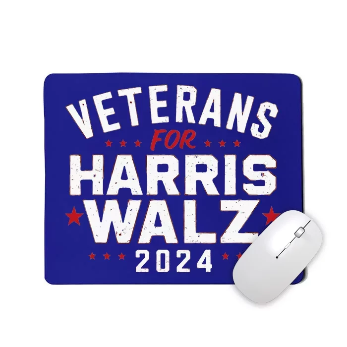 Veterans For Harris Waltz 2024 Election Vote Blue Democrat Mousepad