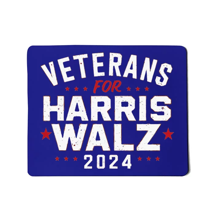 Veterans For Harris Waltz 2024 Election Vote Blue Democrat Mousepad