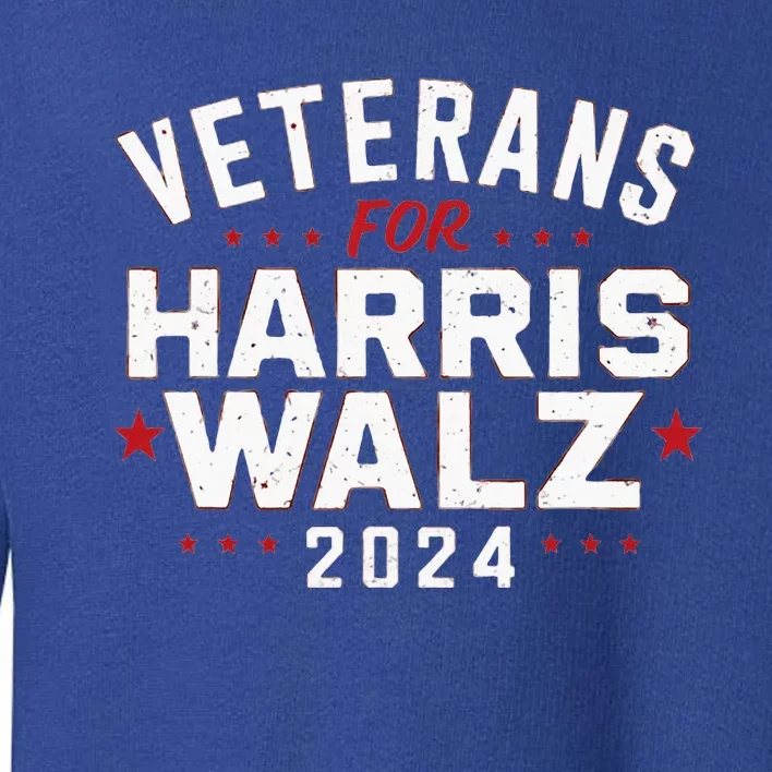 Veterans For Harris Waltz 2024 Election Vote Blue Democrat Toddler Sweatshirt