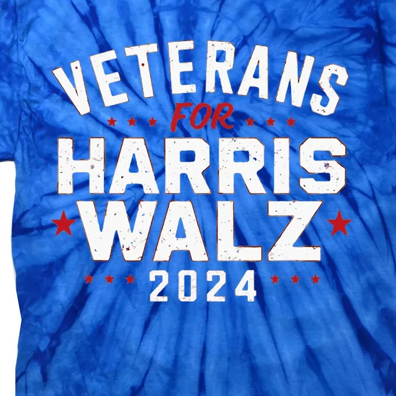 Veterans For Harris Waltz 2024 Election Vote Blue Democrat Tie-Dye T-Shirt