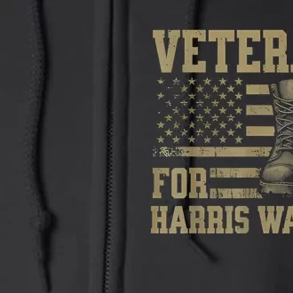 Veterans For Harris Walz Waltz 2024 Presidential Campaign Full Zip Hoodie