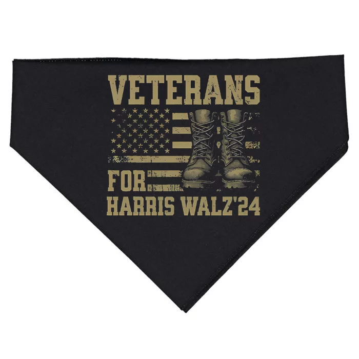 Veterans For Harris Walz Waltz 2024 Presidential Campaign USA-Made Doggie Bandana