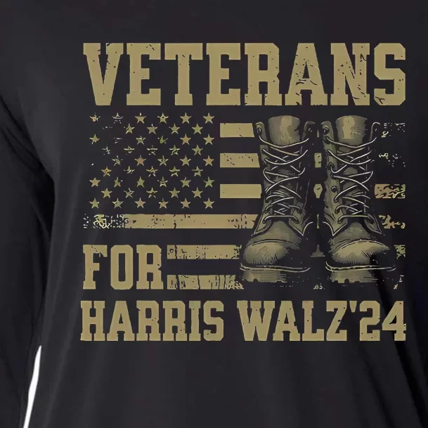 Veterans For Harris Walz Waltz 2024 Presidential Campaign Cooling Performance Long Sleeve Crew