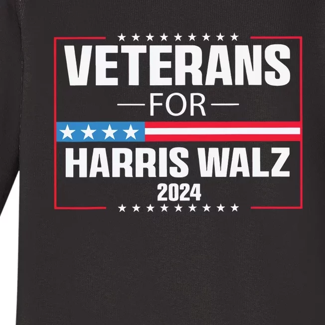 Veterans For Harris Walz 2024 Presidential Campaign Baby Long Sleeve Bodysuit