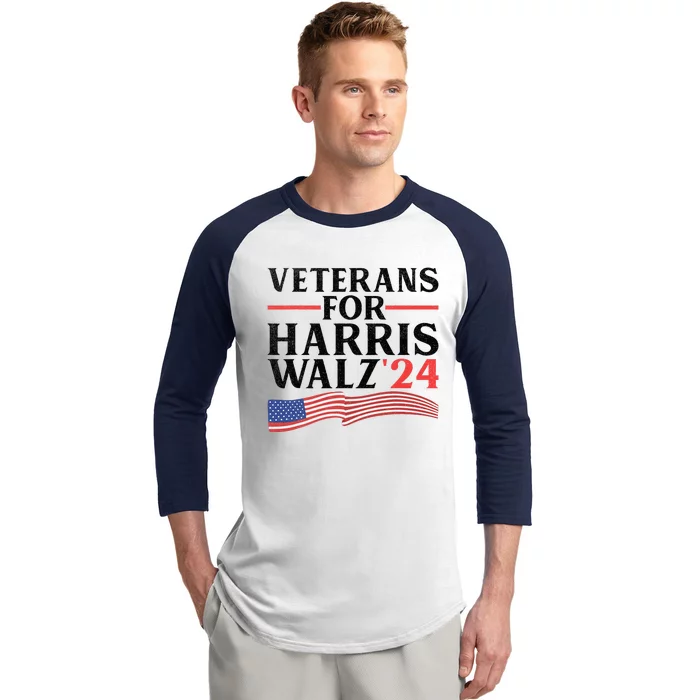 Veterans For Harris Walz 2024 Baseball Sleeve Shirt