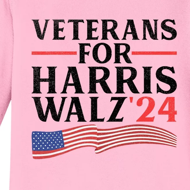 Veterans For Harris Walz 2024 Baby Long Sleeve Bodysuit