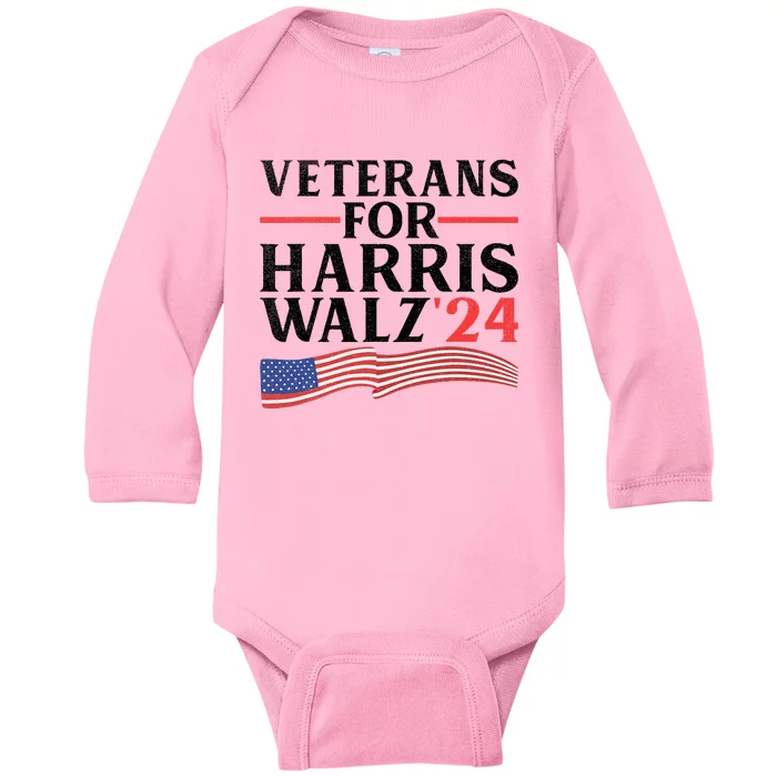 Veterans For Harris Walz 2024 Baby Long Sleeve Bodysuit