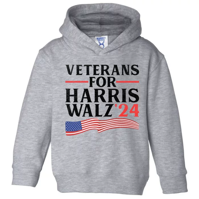 Veterans For Harris Walz 2024 Toddler Hoodie