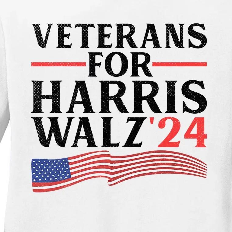 Veterans For Harris Walz 2024 Ladies Long Sleeve Shirt