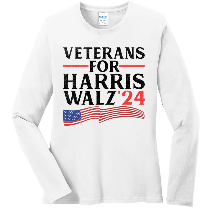 Veterans For Harris Walz 2024 Ladies Long Sleeve Shirt