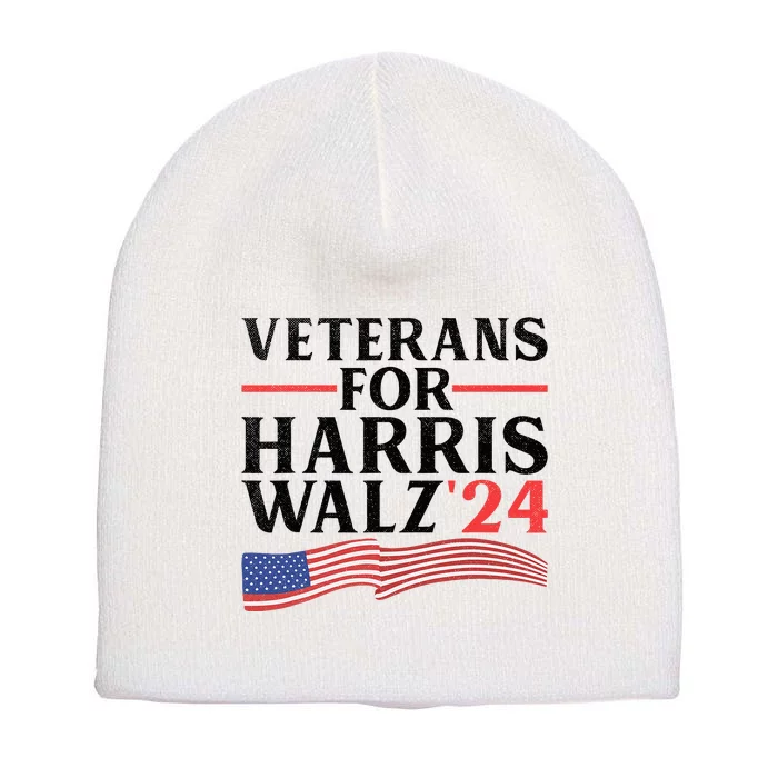 Veterans For Harris Walz 2024 Short Acrylic Beanie