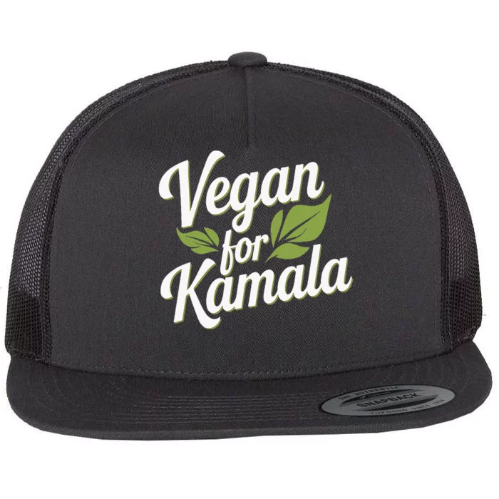 Vegans For Harris Waltz Walz 2024 Vegan For Kamala 2024 Flat Bill Trucker Hat