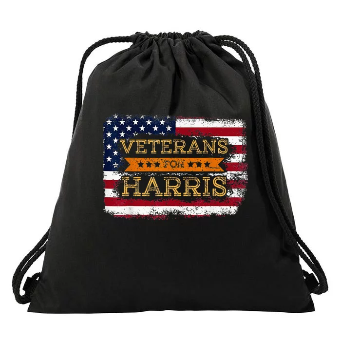 Veterans For Harris Walz Waltz 2024 President Veteran Day Drawstring Bag