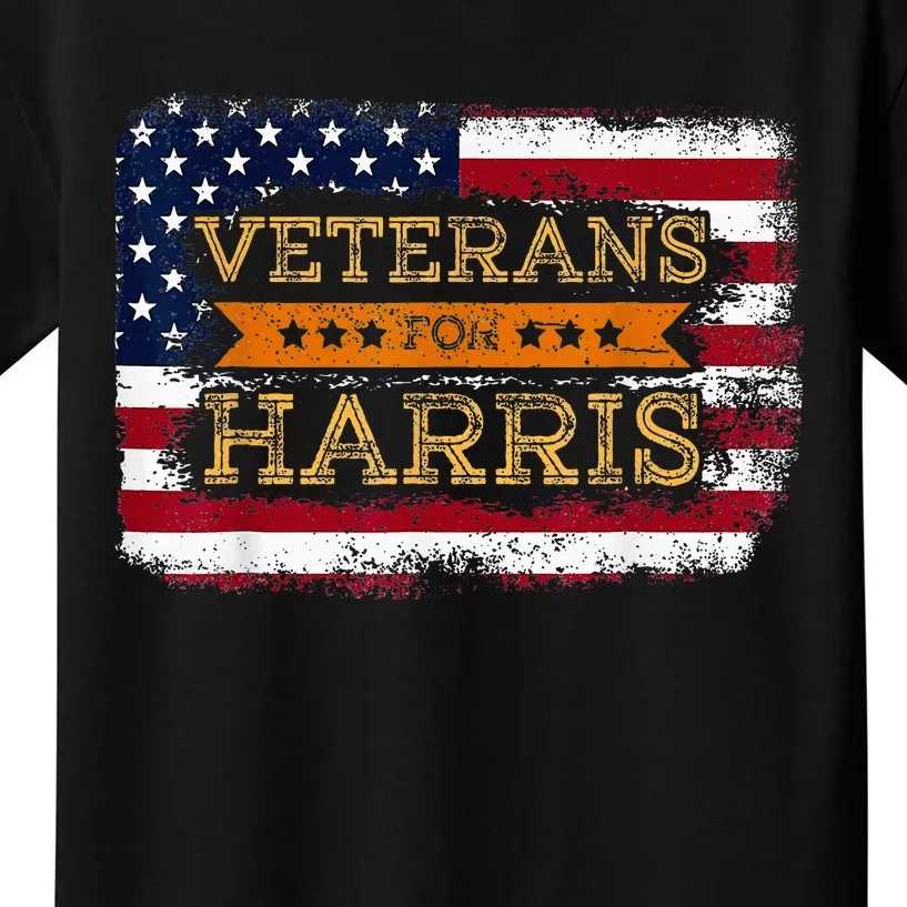 Veterans For Harris Walz Waltz 2024 President Veteran Day Kids T-Shirt