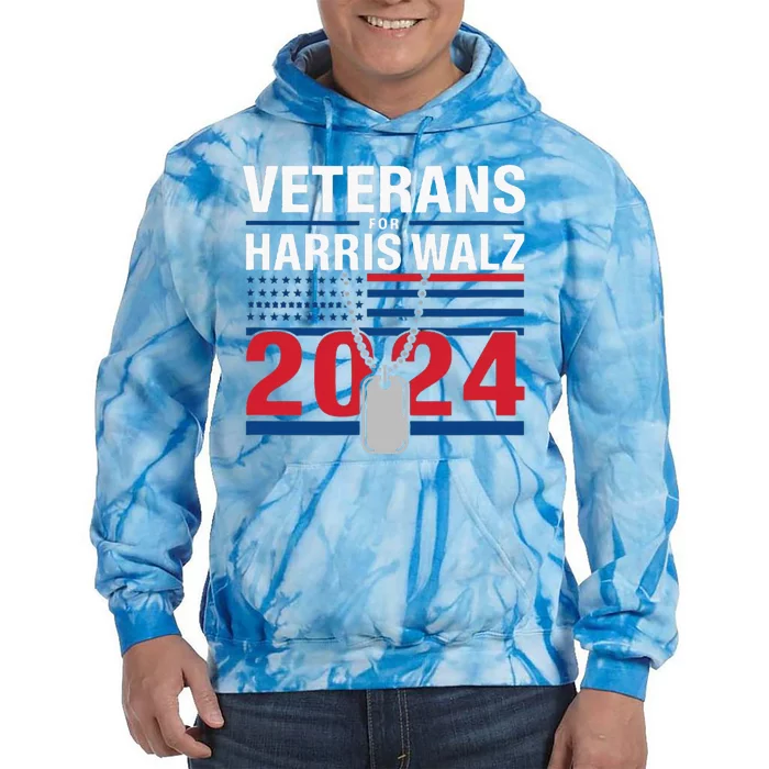 Veterans For Harris Walz Strong Leadership Ahead Tie Dye Hoodie