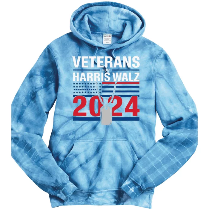 Veterans For Harris Walz Strong Leadership Ahead Tie Dye Hoodie