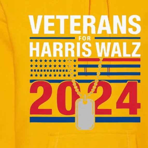 Veterans For Harris Walz Strong Leadership Ahead Premium Hoodie