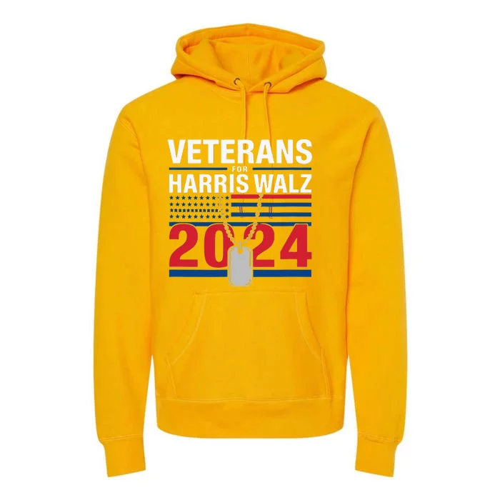 Veterans For Harris Walz Strong Leadership Ahead Premium Hoodie