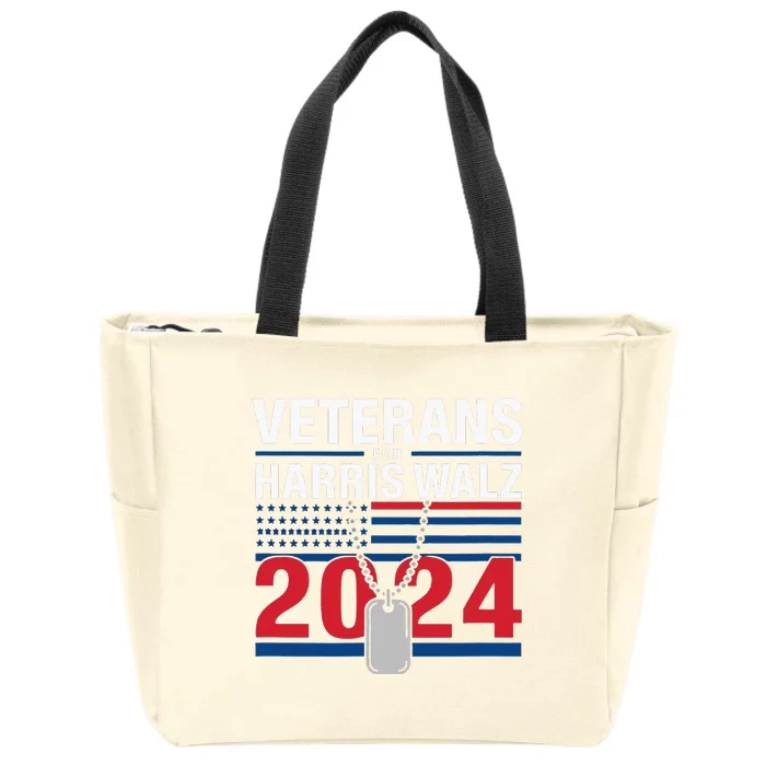 Veterans For Harris Walz Strong Leadership Ahead Zip Tote Bag