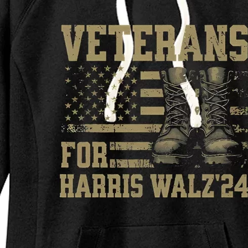 Veterans For Harris Walz Waltz 2024 Presidential Campaign Gift Women's Fleece Hoodie