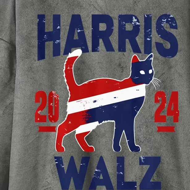 Vote For Harris Walz 2024 Election Kamala Harris Tim Waltz Hooded Wearable Blanket