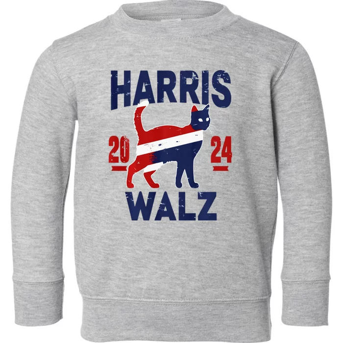 Vote For Harris Walz 2024 Election Kamala Harris Tim Waltz Toddler Sweatshirt