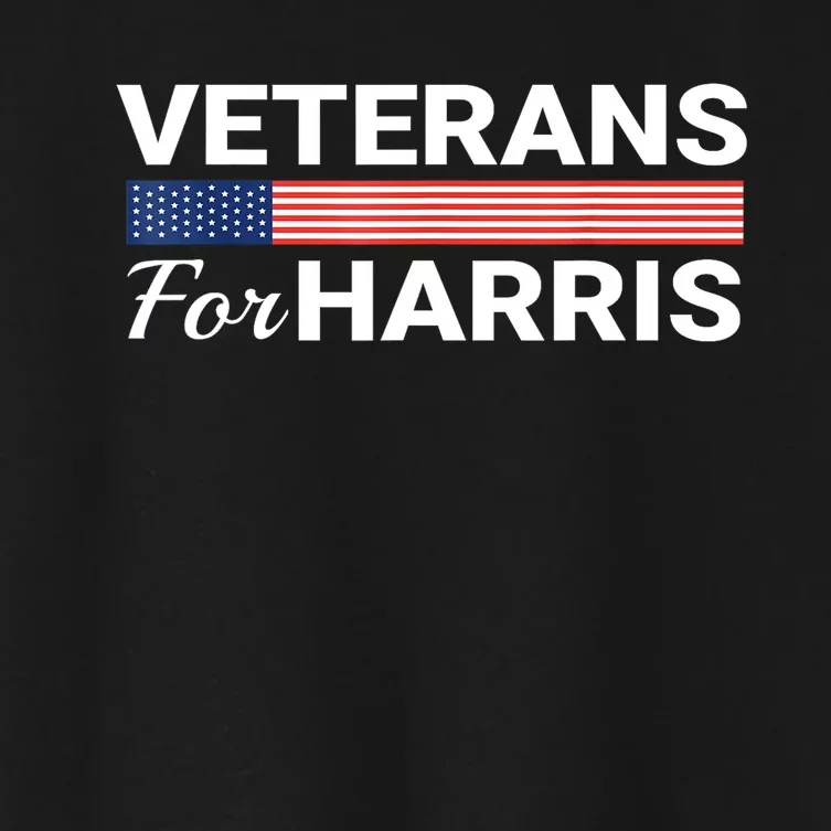 Veterans For Harris 2024 Military American Flag Vets Kamala Harris Gift Women's Crop Top Tee