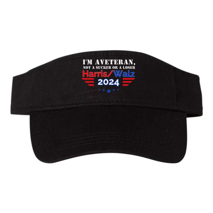 Veteran For Harris Walz For President 2024 Valucap Bio-Washed Visor