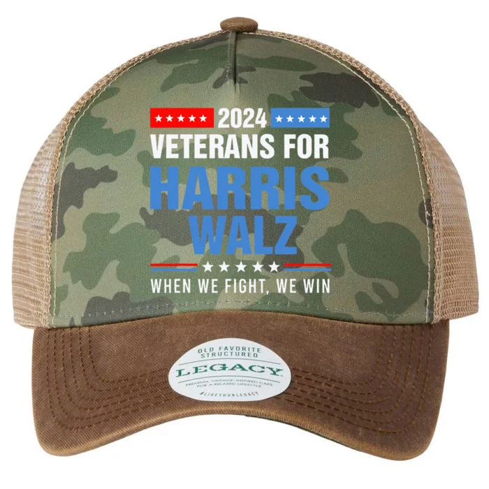 Veterans For Harris Walz 2024 Legacy Tie Dye Trucker Hat