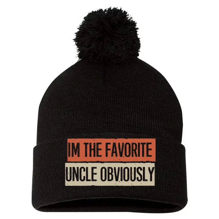 Vintage Funny IM The Favorite Uncle Obviously Pom Pom 12in Knit Beanie