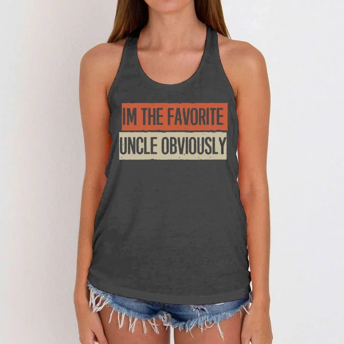 Vintage Funny IM The Favorite Uncle Obviously Women's Knotted Racerback Tank