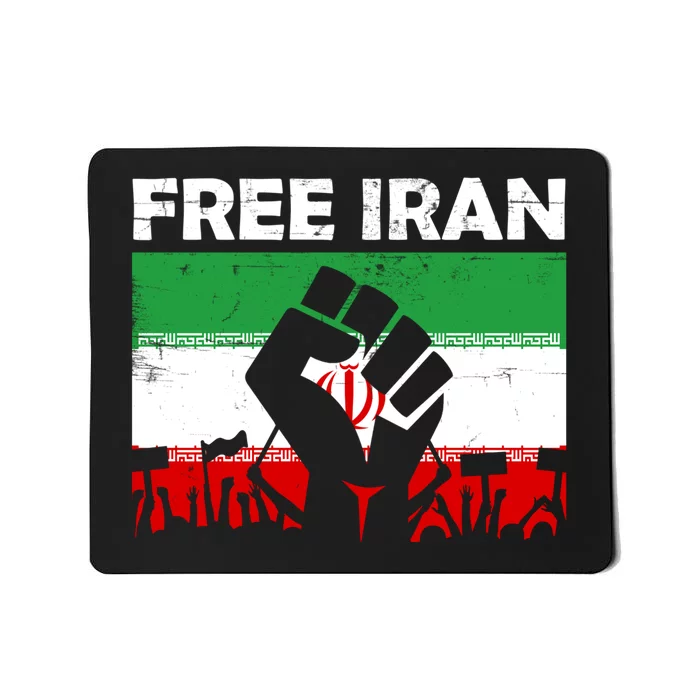 Vintage Free Iran Stand With Women Iranian Flag Raised Hand Mousepad