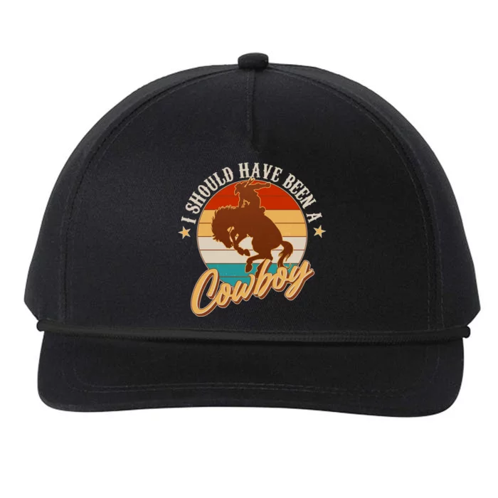 Vintage Funny I Should Have Been A Cowboy Snapback Five-Panel Rope Hat