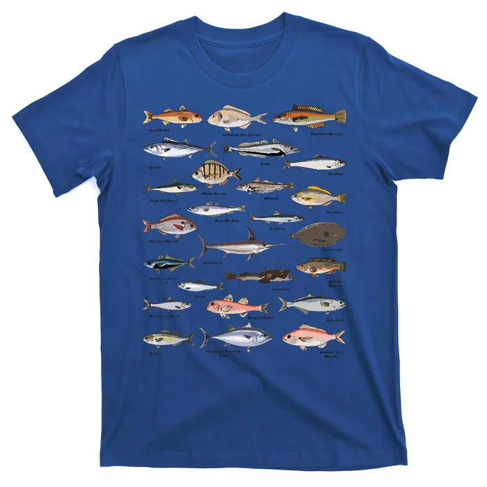 Vintage Fish Identification Chart Fishing T-Shirt