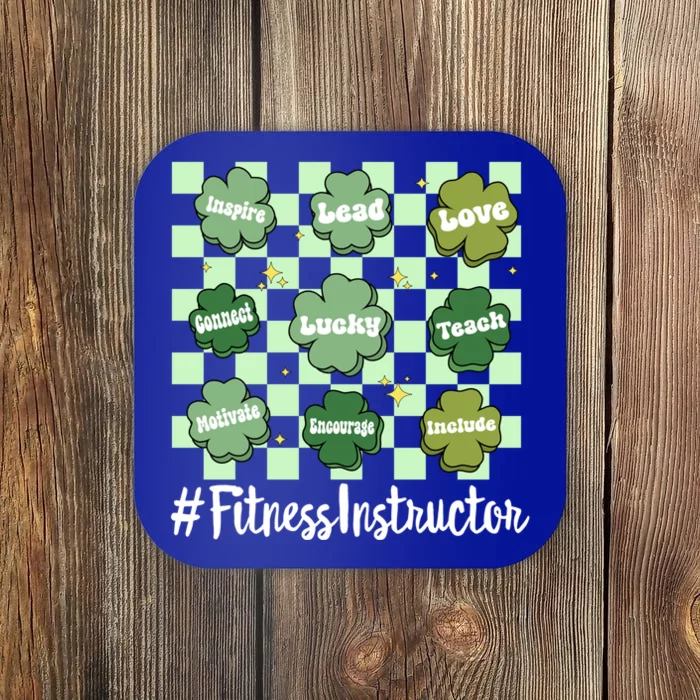 Vintage Fitness Instructor St Patrick Day Clover Gift Coaster