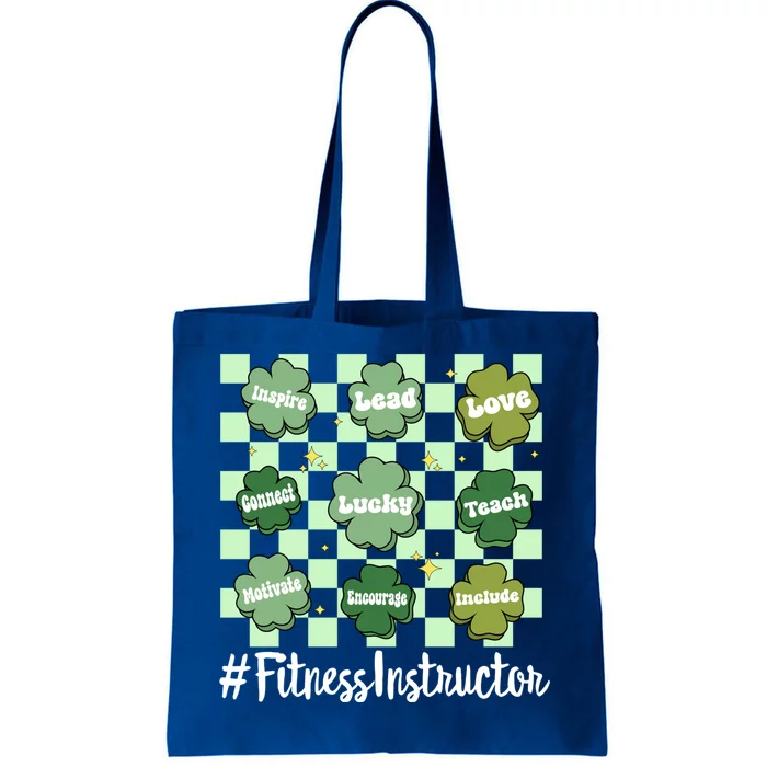 Vintage Fitness Instructor St Patrick Day Clover Gift Tote Bag