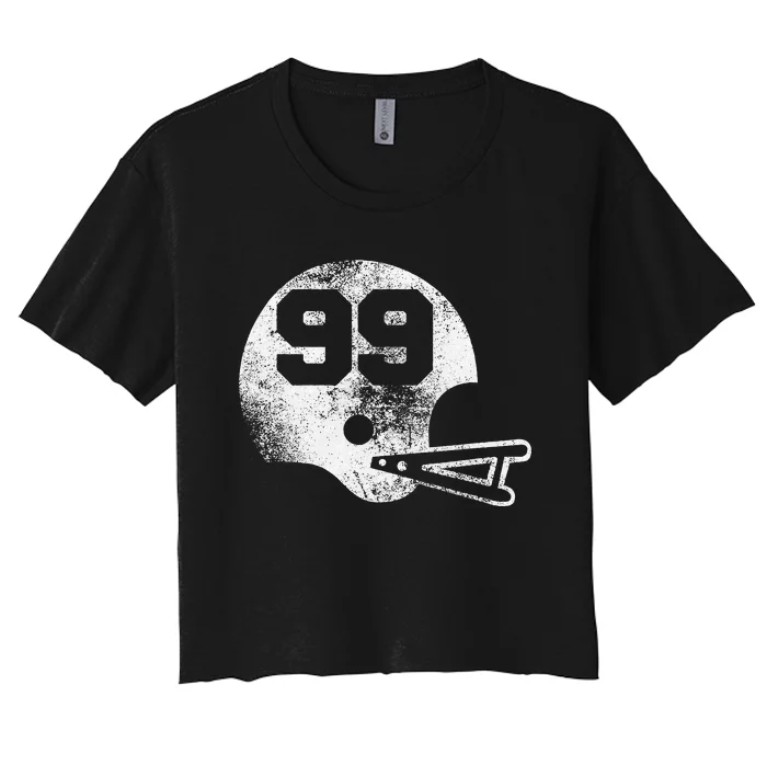 Vintage Football Jersey Number 99 Player Number Women's Crop Top Tee