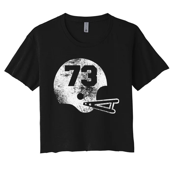 Vintage Football Jersey Number 73 Player Number Women's Crop Top Tee