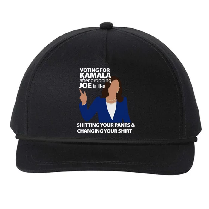 Voting For Kamala After Dropping Joe Is Like Shitting Snapback Five-Panel Rope Hat