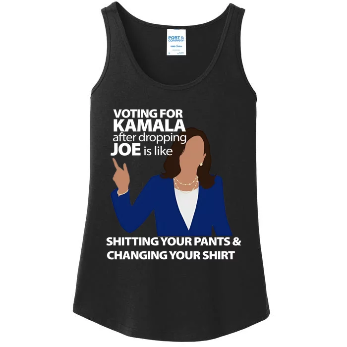 Voting For Kamala After Dropping Joe Is Like Shitting Ladies Essential Tank