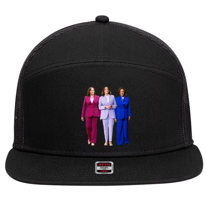 Vote For Kamala President Campaign 7 Panel Mesh Trucker Snapback Hat