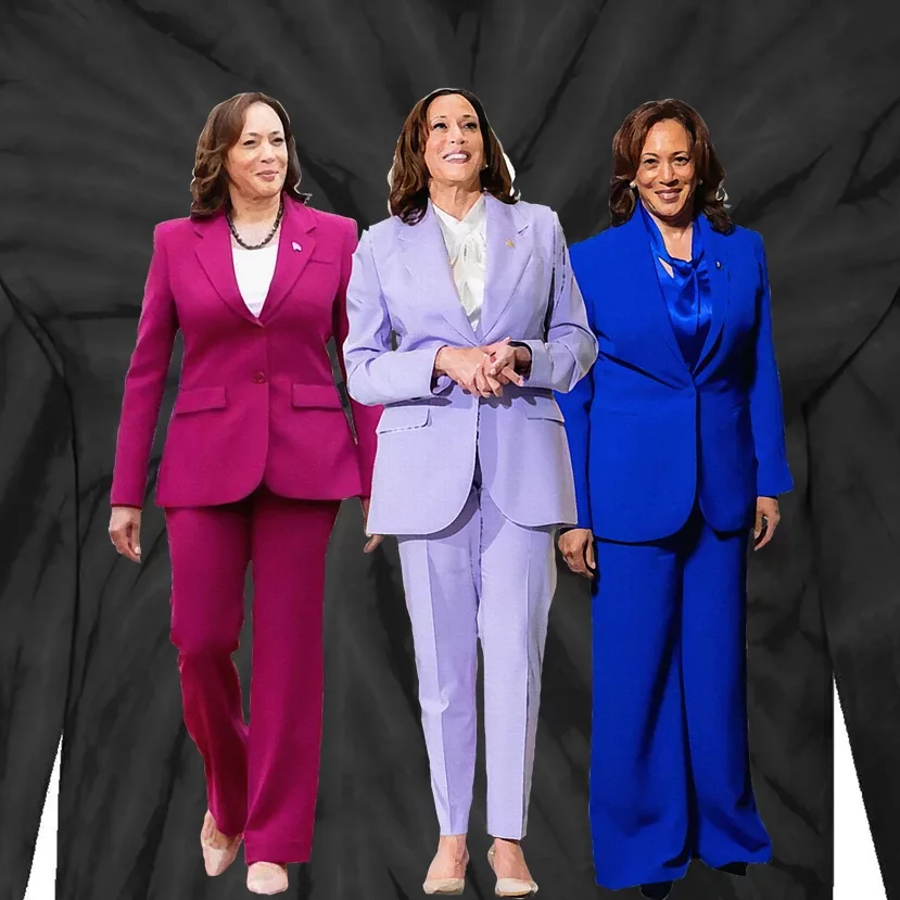 Vote For Kamala President Campaign Tie-Dye Long Sleeve Shirt