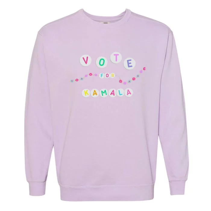 Vote For Kamala Charm Bracelet Support For Kamala Harris Garment-Dyed Sweatshirt